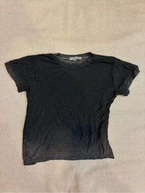 Cropped ombré Henley tee